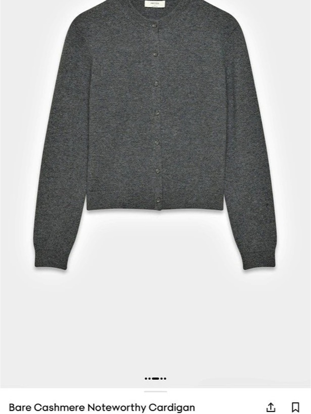Aritzia Bare Cashmere Noteworthy Cardigan Cashmere Cardigan in Gray Like New